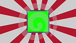 Frame green screen element stripes sunburst rotating background