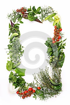 Frame from green vegetables