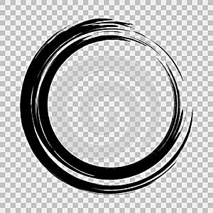 Frame. Grunge. Problematic circle drawn with a brush. Design element