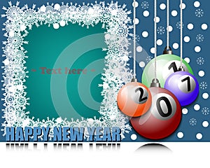 Frame Happy new year and billiard ball