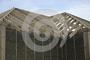 Frame house made of straw.