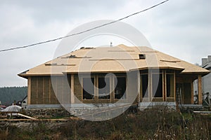 Frame house made of straw.