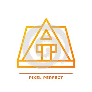 A-frame house pixel perfect gradient linear vector icon