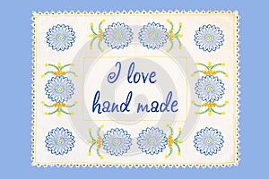 Frame for inserting text on the theme of handmade.