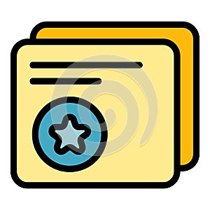 Frame interface icon color outline vector