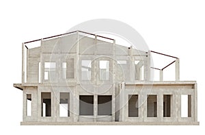 Frame of knock down house isolated white background use for cons