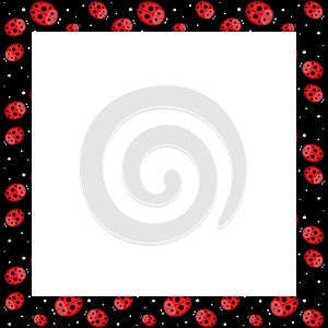Frame with ladybirds