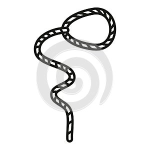 Frame lasso icon outline vector. Rope knot