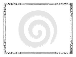 Frame with laurel, black isolated