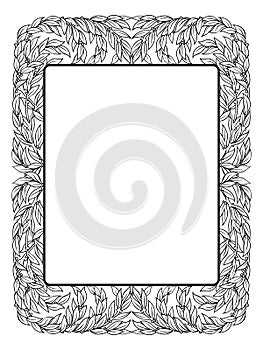 Frame with laurel, black isolated