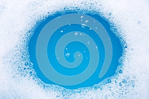 Frame made of detergent foam bubble.