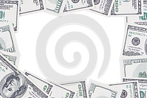 Frame made of 100 US dollars.