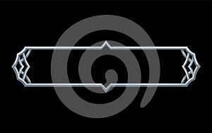 Frame medieval game ui. Metallic title banner or decorative border. Vector assets for web or game design. Empty