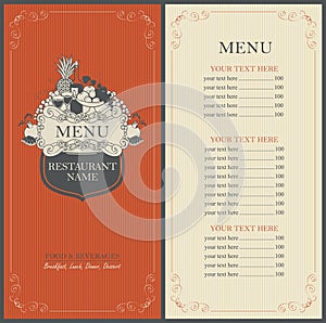 Frame menu with floral ornaments