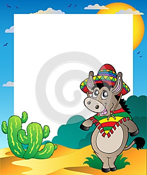 Frame with Mexican donkey