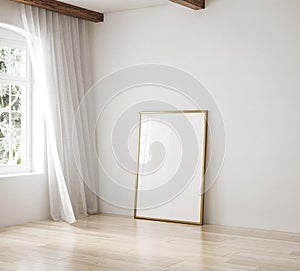 Frame mockup in empty interior background