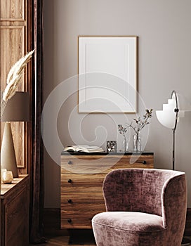 Frame mockup in home interior background