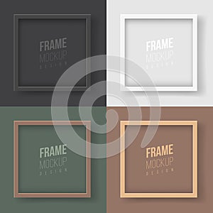 Frame mockup. Vector flat illustration. A collection of simple elegant frames for your design.