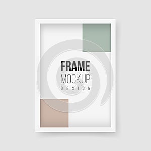 Frame mockup. Vector flat illustrations. Rectangle picture frame for photographs in monochrome color