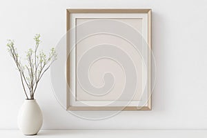 Frame Mockup - White Background Interio,Isolated Frame, Close Up