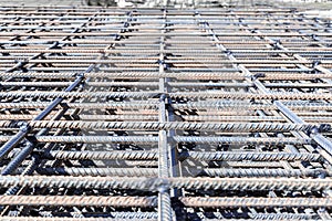 frame monolithic mesh welded from steel frame bars close-up