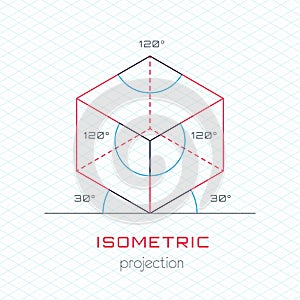 Frame Object in Axonometric Perspective - Isometric Grid Template