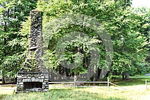 Frame of old stove overgrown with grass isolated