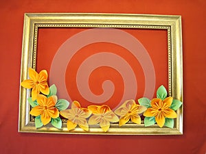 Frame and origami flowers