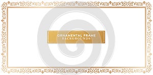 frame ornamental elegant vector template golden colors