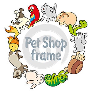 Frame Pet shop, types of pets