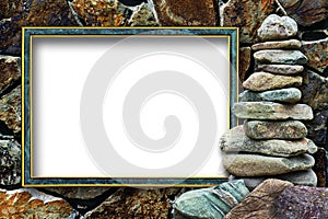 Frame for a photo with a cairn