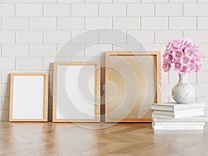 Frame foto and realistic wood textures photo