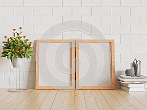 Frame foto and realistic wood textures photo