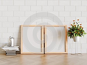 Frame foto and realistic wood textures photo