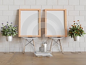 Frame foto and realistic wood textures photo