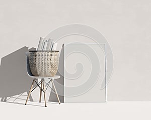 Realistic frame photo and a beautiful light photo