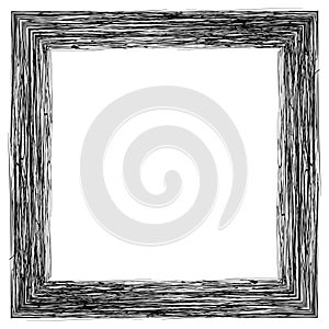 Frame for photos pictures, pencil shading, vector hand draw frame hatched engraving