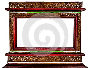 Frame of picture made by wood and border decor vintage
