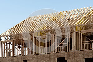 frame and rafters of a house under construction