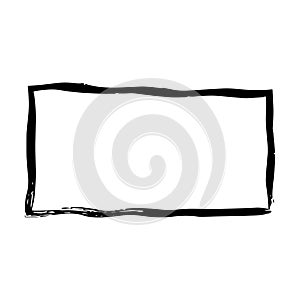 Frame rectangle outline border grunge shape icon, vertical, rectangle decorative doodle element for design in vector