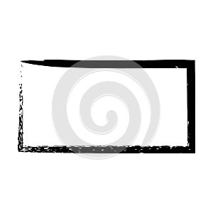 Frame rectangle outline border grunge shape icon, vertical, rectangle decorative doodle element for design in vector