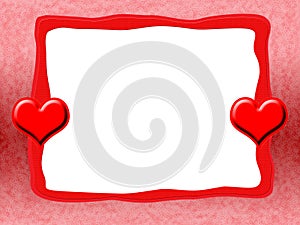 Frame with Red Hearts