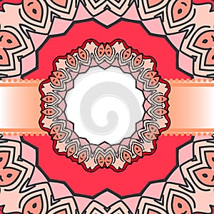 Frame red mandala