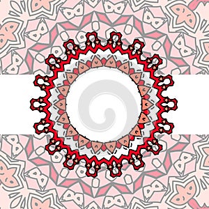 Frame red mandala