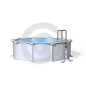 Frame round white pool with a diameter of 4 m