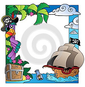 Frame with sea and pirate theme 4