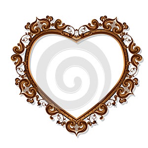 Frame in the shape of heart for picture or photo