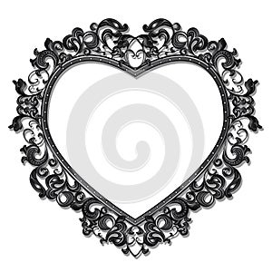 Frame in the shape of heart for picture or photo