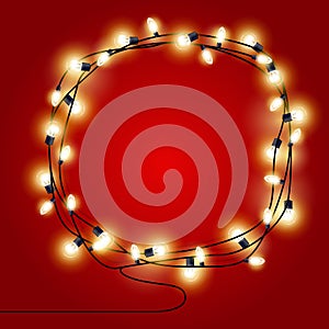 Frame of shining Christmas Lights garlands - xmas poster photo