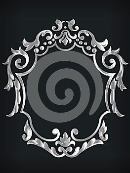 Frame Silver Royal Ornament Decorative Border Vector Design Element